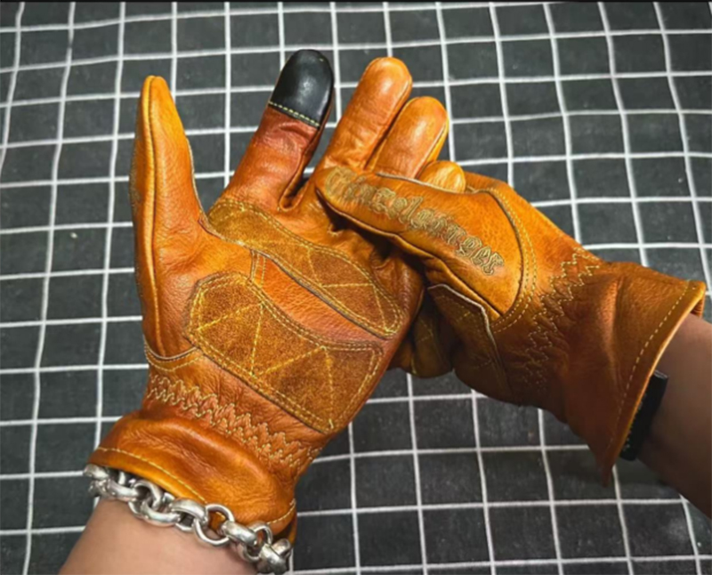 اليدوية جلد طبيعي الرجعية دراج - مراجعة Motorcycle Gear Full Set وسعره